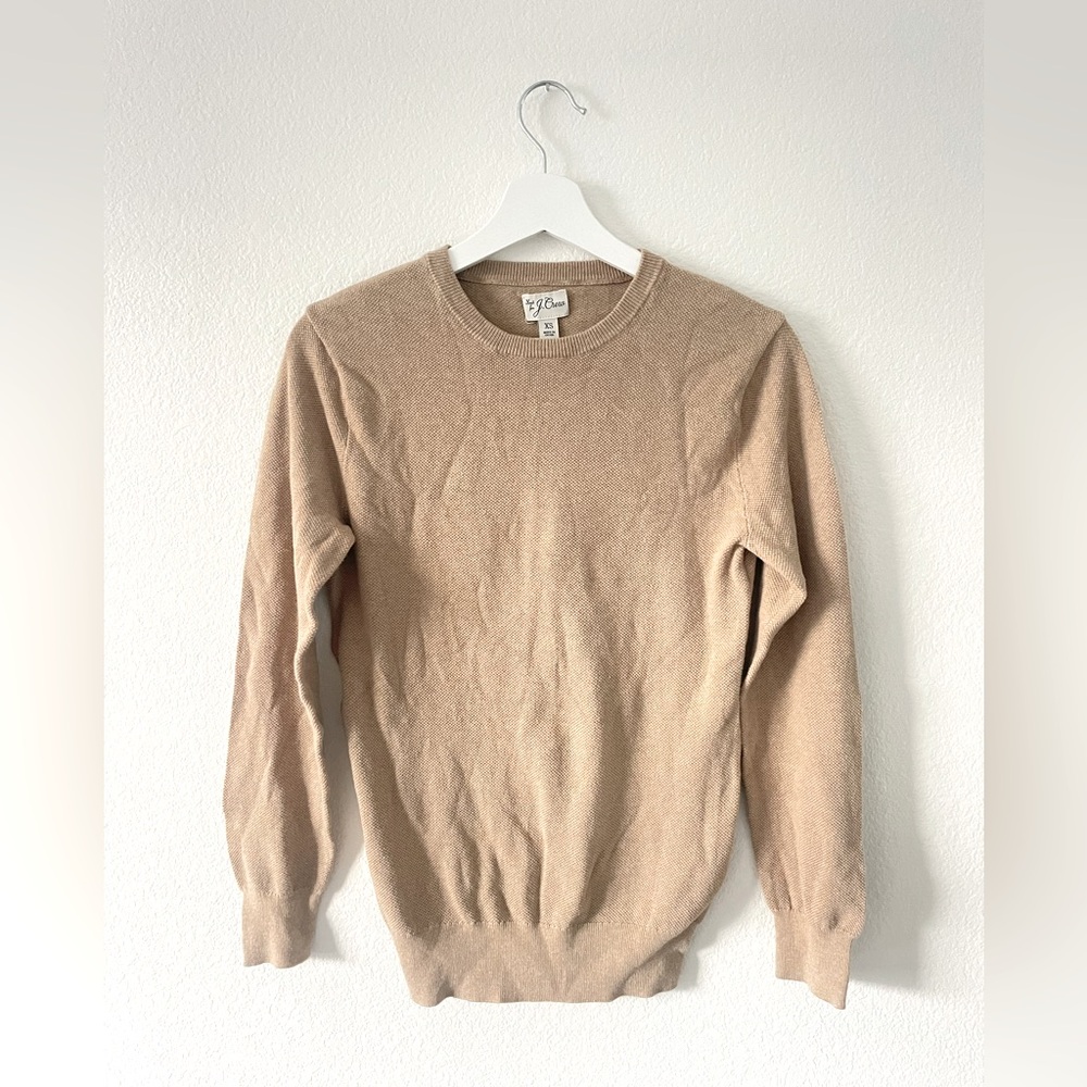 Knit for J Crew Women's Sz XS Cotton Sweater In Camel‎ Brown